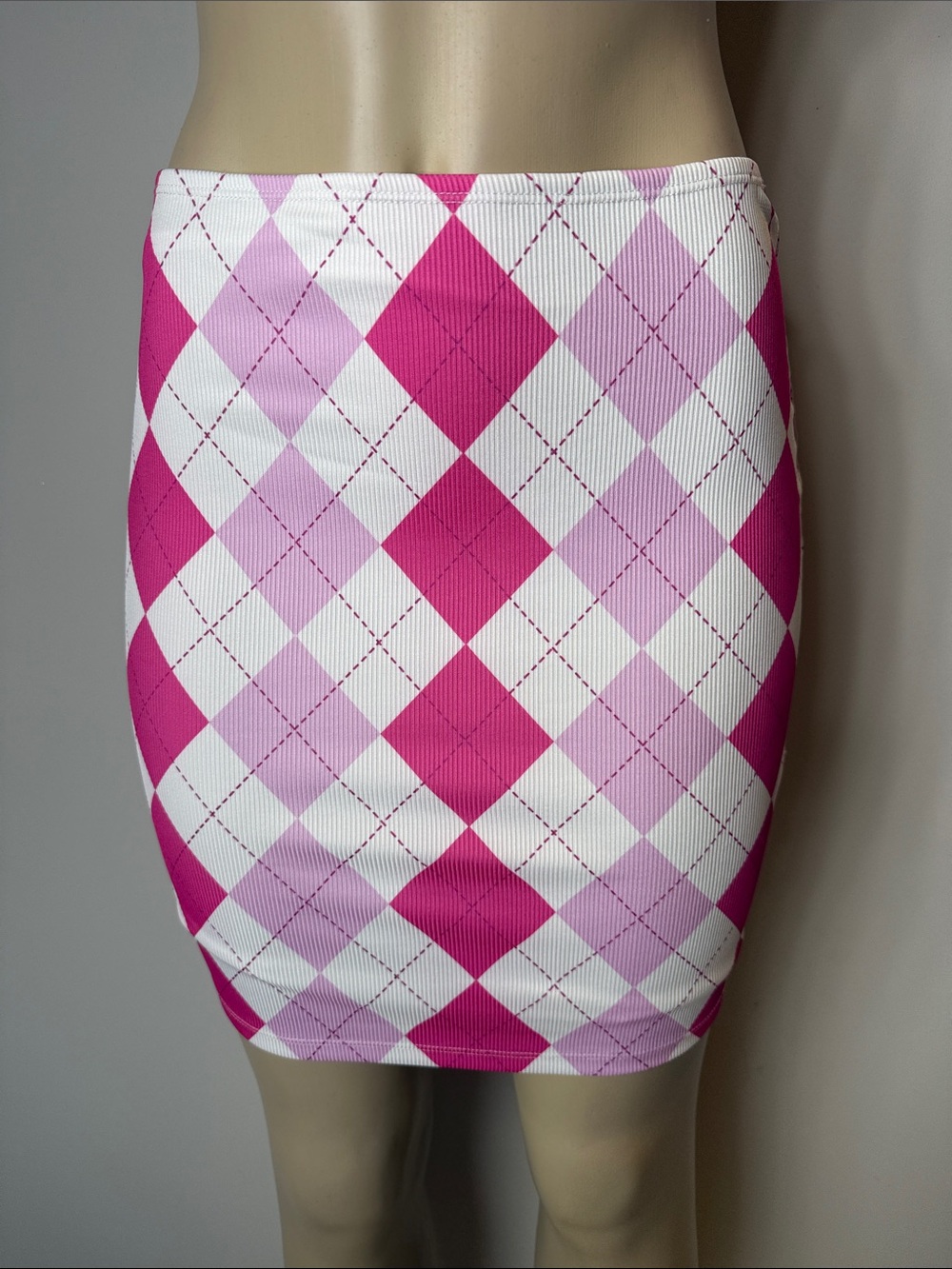 Princess Polly Pink Argyle Pencil Skirt